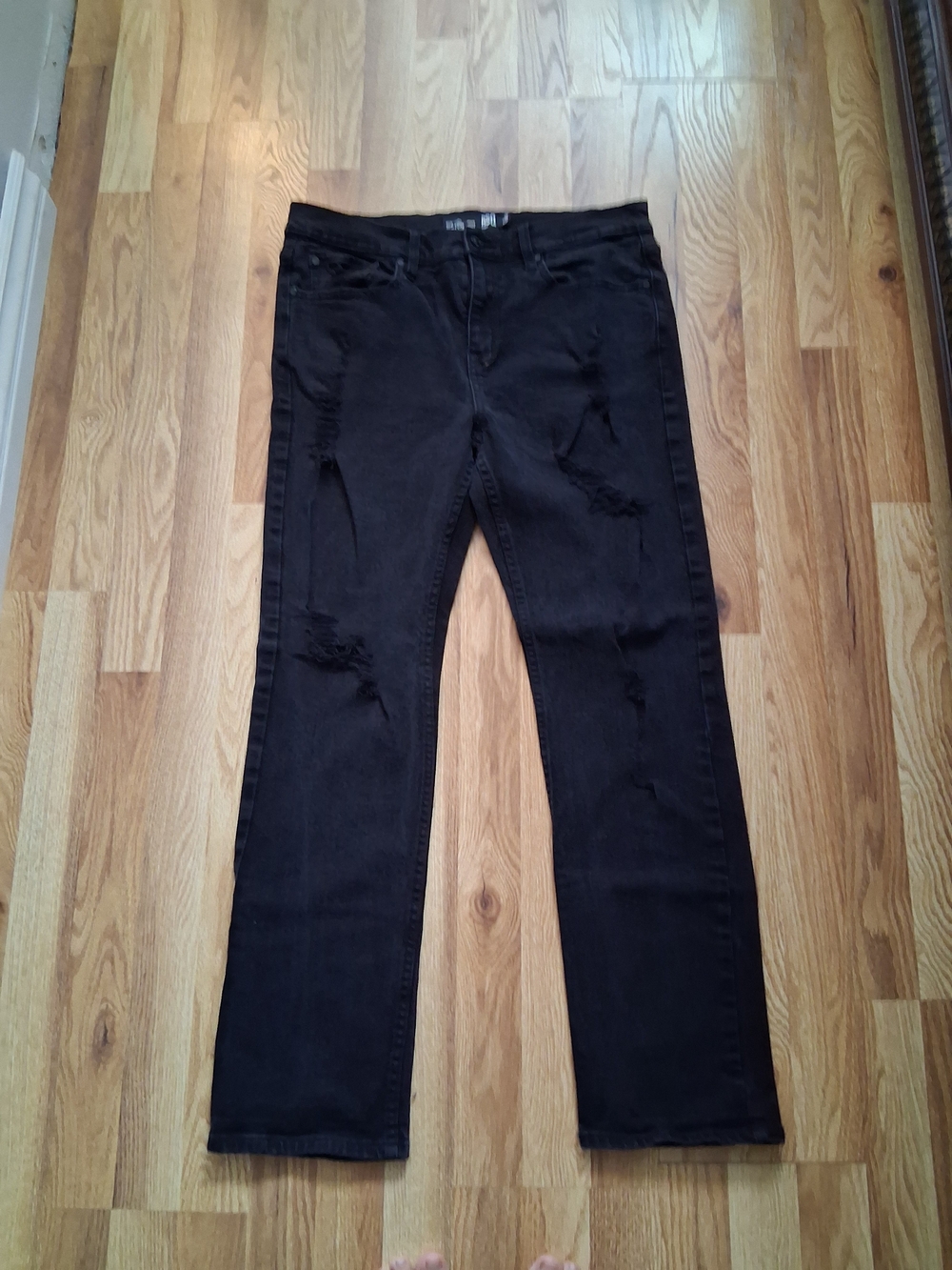 RSQ Black Slim Straight Distressed Jeans